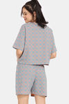 Rosaline Slangsync Knit Cotton Short Set -Autumn Sunset — thumbnail 3
